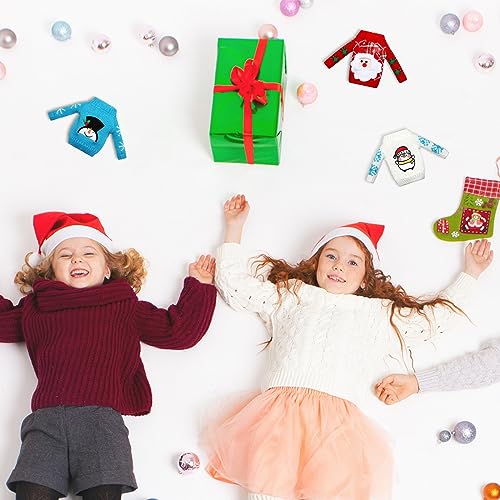Aoriher 3 Pcs Christmas Doll Clothes Christmas Accessories Outfit Small Sweater Set Knitted Clothing Elk Xmas Santa Tree Snowflake Print Xmas Doll Accessories Plaid Style - Image 5
