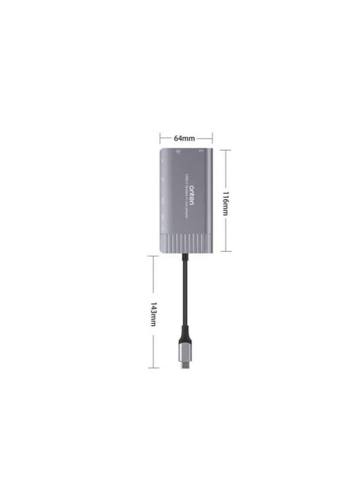 onten Onten - Otn-95117 Type-C Multi Function Dock Station - Ethernet, VGa, SD Card, USB 3.0 Ports, HDMI  - Image 4