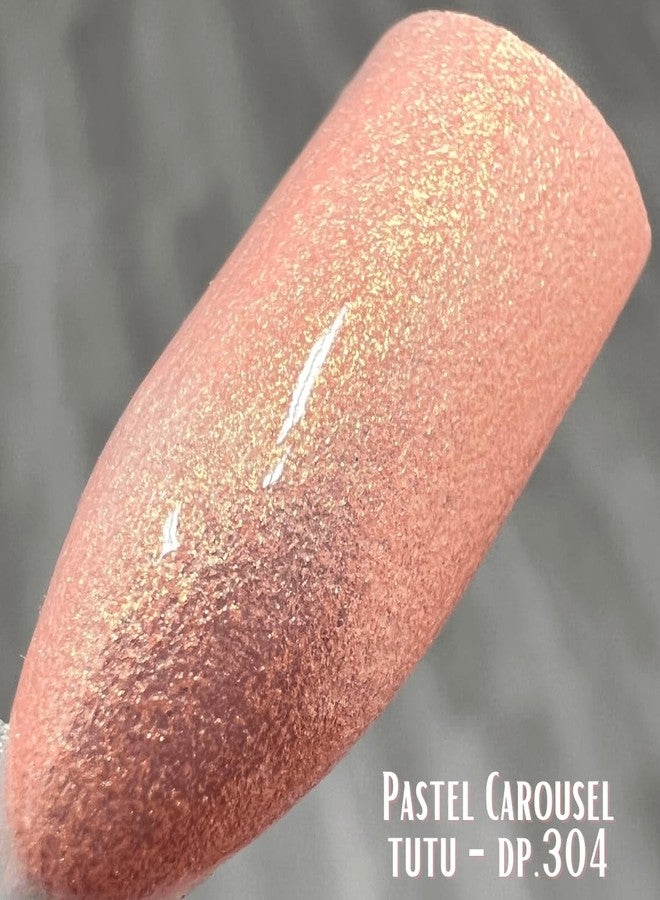 Sparkle & Co. Dip Powders - dp.304 Pastel Carousel - Tutu (Pastel Orange Shimmer) 1 Ounce Dipping Powder Jar For Manicure DIY Spring Shade, No Lamp Needed - Image 2