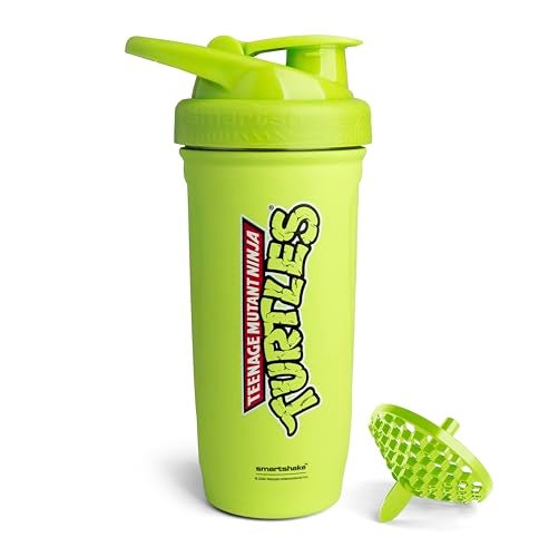 Smartshake TMNT Reforce Stainless Steel Protein Shaker Bottle - Non Insulated Unisex Gym Bottle | Metal Shaker Bottles - 900 ml | 30 oz - Leakproof Screw-on Lid - BPA Free | (Light Green) - Image 1