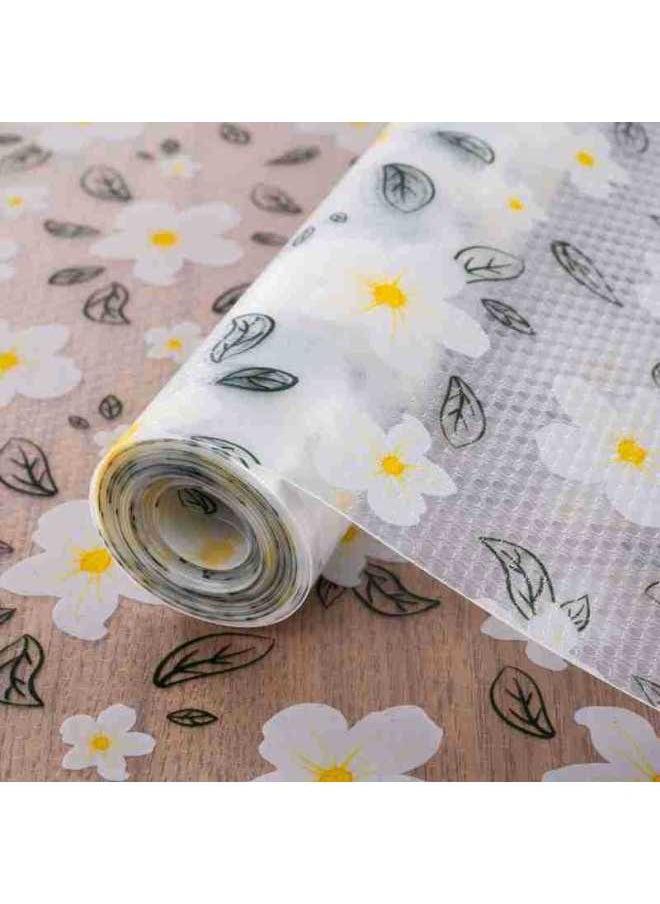 Generic Wholesale EVA Drawer Mat Cabinet Pad Paper Thickened Moisture-proof Pad Shoes Cabinet Wardrobe Waterproof Oil-proof Kitchen Cabinet Pad Transparent-Color:Thickened Flat Dot Pattern-fresh Chrysanthemum-Specifications:0.3* 1m  - Image 2