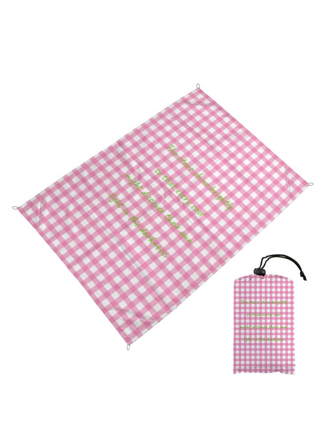 سجادة شاطئ محمولة فائقة الخفة، بطانية نزهة قابلة للطي مع مظلة ظل شمسية