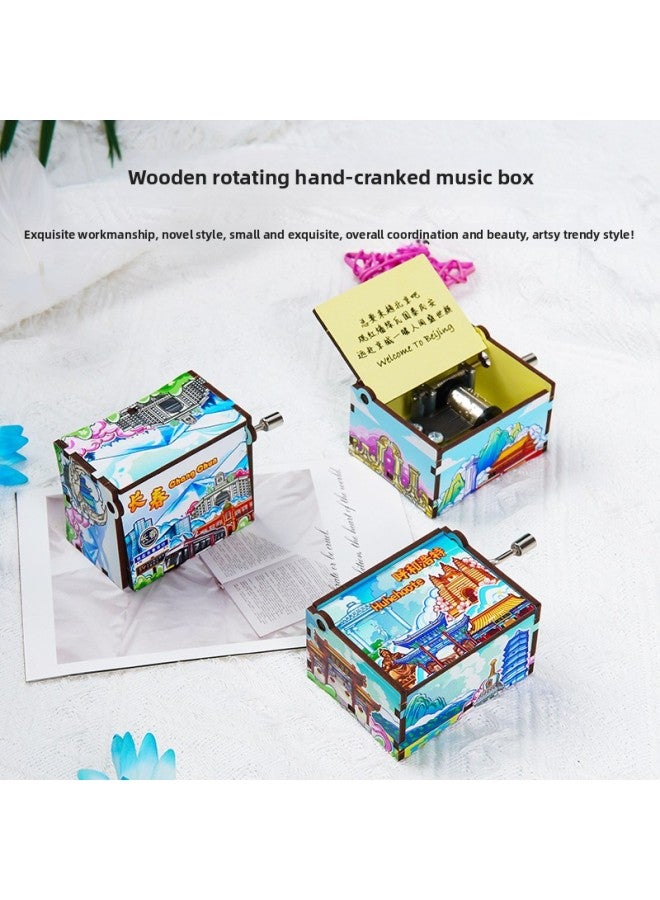 City Hand Music Box Original Beijing Changchun Hohhot Tourist Souvenir Creative Wooden Music Box-Color:BJS02 - Image 3