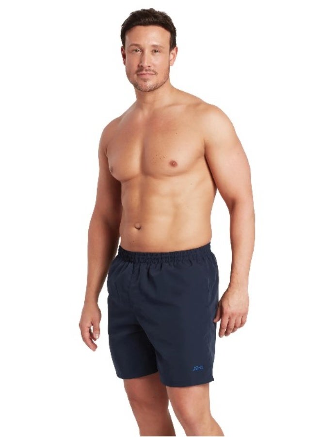 زوجس شورت سباحة رجالي زوجز بنريث 17 كحلي | قماش إيكودورا مستدام، طول منتصف الفخذ 17 بوصة، مقاوم للكلور، حماية UPF50+، خصر قابل للربط، مبطن بشبكة وجيوب للسباحة اليومية | 462924-NV-XS - Image 2