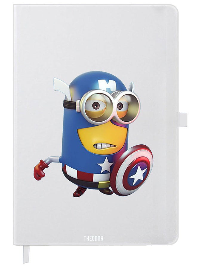 Theodor Designer A5 Thick White Hardcover Notebook Captain Minion - Image 1