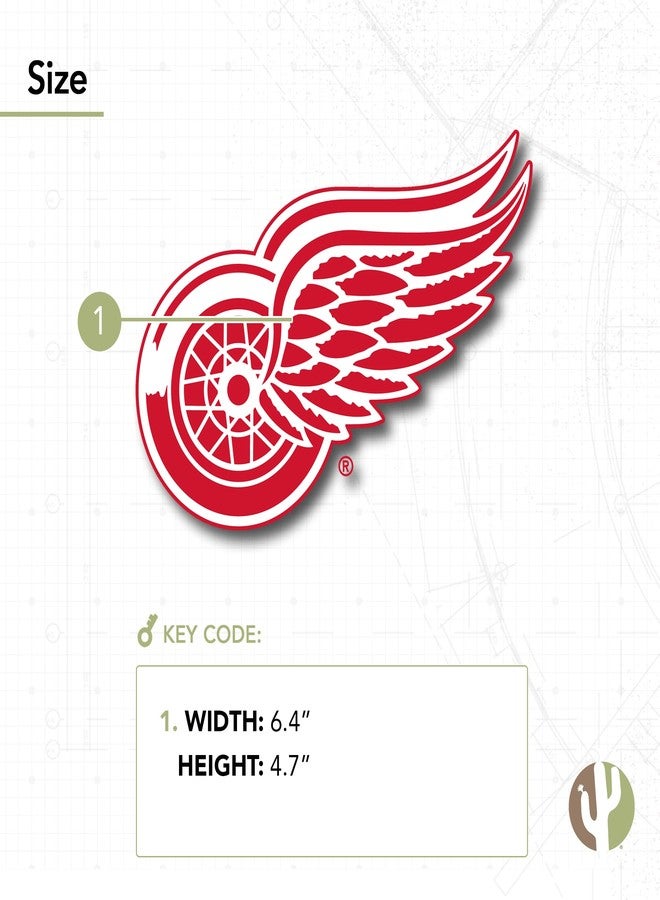 Desert Cactus Detroit Red Wings Team NHL National Hockey League Sticker Vinyl Decal Laptop Water Bottle Car Scrapbook (Individual A) - Image 2