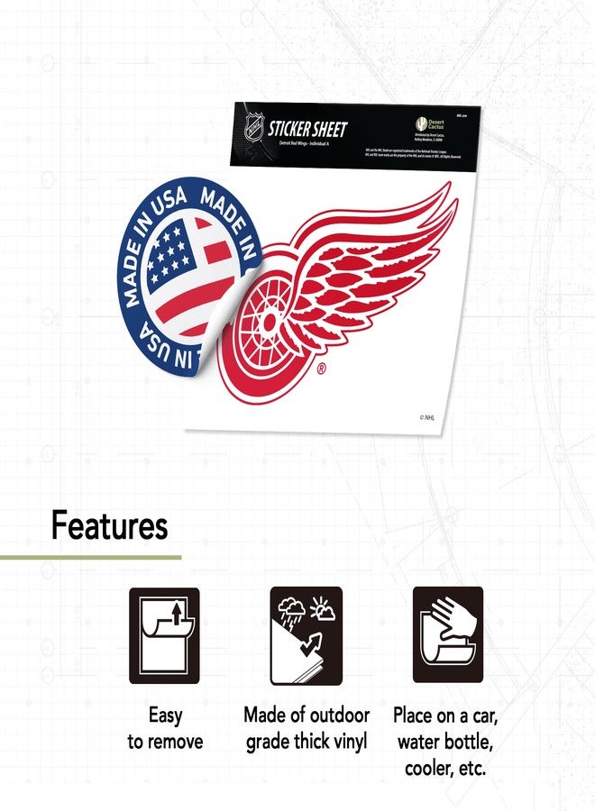 Desert Cactus Detroit Red Wings Team NHL National Hockey League Sticker Vinyl Decal Laptop Water Bottle Car Scrapbook (Individual A) - Image 3