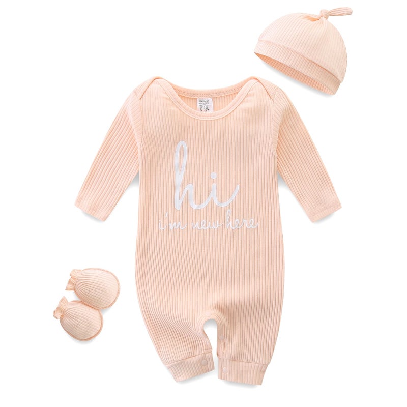 Bibimom Baby One-piece Outfit 0-3 Months Global Day of Parents Gift Pink Onesie Baby Items - Image 1