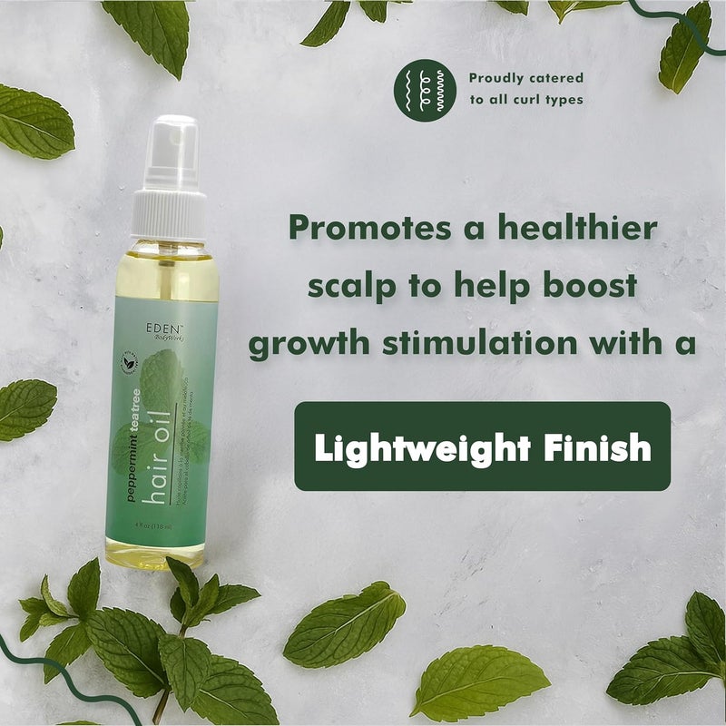 EDEN BodyWorks Peppermint Tea Tree Hair Oil - Nourishing Treatment for All Hair Types, 4 oz - Image 3