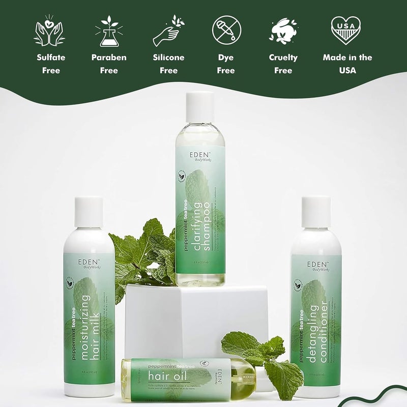 EDEN BodyWorks Peppermint Tea Tree Hair Oil - Nourishing Treatment for All Hair Types, 4 oz - Image 5