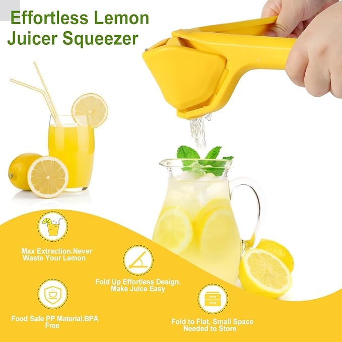 Bitnex Lemon Squeezer ManualEffortless Manual Flat Lemon Juicer Squeezer Hand Citrus Press Citrus Squeezer with Builtin StrainerEasy to Make Juice from Lemon Lime Citrus Orange Fruits 2 - Image 2