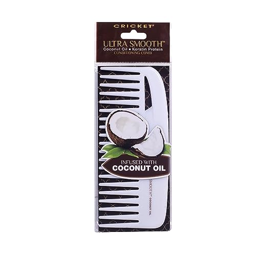 Cricket Ultra Smooth Coconut Conditioning Comb – Infused with Coconut Oil & Keratin for Frizz-Free Shine and Hydration, Ideal for Mid-Length, Thick, and Textured Hair - Image 2