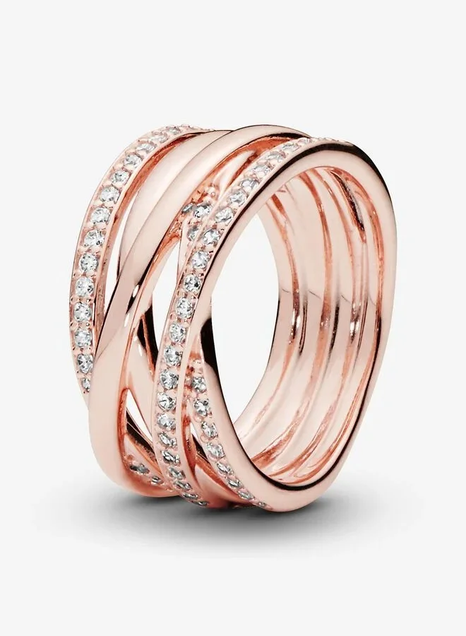 باندورا خاتم باندورا روز بالزركونيا المكعب الشفاف، مقاس