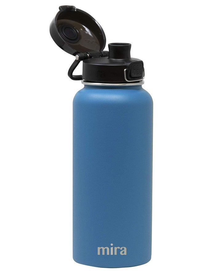 Mira MIRA 32 oz Stainless Steel Water Bottle - Hydro Vacuum Insulated Metal Thermo Flask Keeps Cold for 24 Hours, Hot for 12 Hours - BPA-Free One Touch Spout Lid Cap - Hawaiian Blue - Image 2