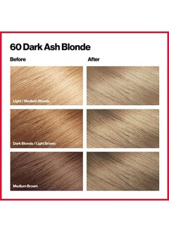 Revlon Permanent Hair Color by Revlon, Permanent Hair Dye, Colorsilk with 100% Gray Coverage, Ammonia-Free, Keratin and Amino Acids, 60 Dark Ash Blonde, 4.4 Oz (Pack of 1)  - Image 2