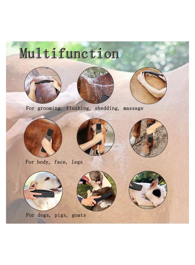 SOLARAE Horse Brush, Horse Massage Comb, 6-in-1Horse Hair Brush, TPR Horse Grooming Brush, Pet Root Brush, Horse Shedding Tool, Removing Dried Loose Hair, for Horse Dog and Cat Grooming Shedding - Image 2