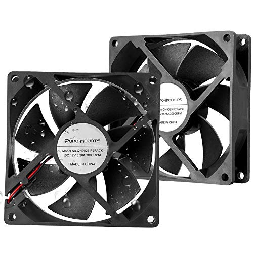 PANO-MOUNTS 92mm 90mm 12V DC Moisture-Proof Fan High Airflow 12V 9025 2 Pin 2 Wire Small Square Exhaust Fan 3000RPM 2-Pack - Image 1