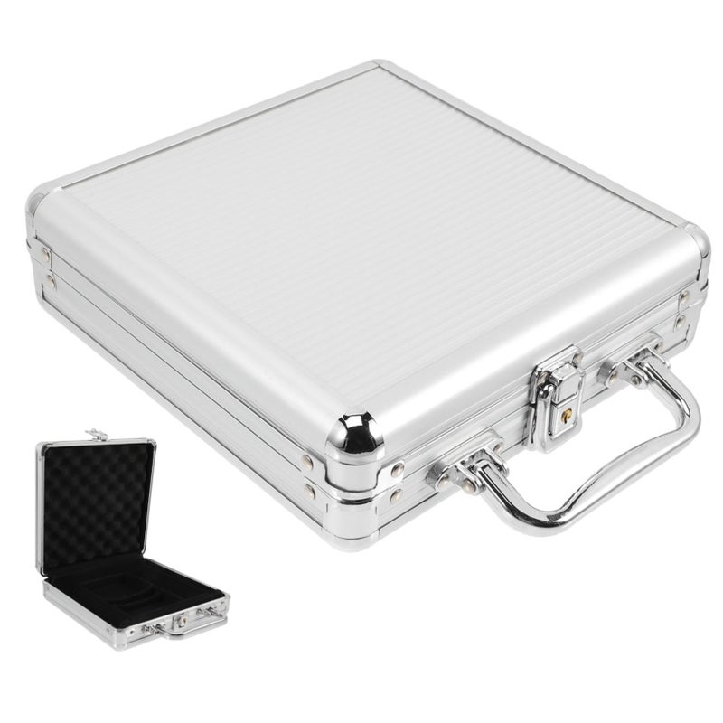 Large Capacity Poker Chip Case With Handle Sturdy Storage Carrier Beige - Image 2