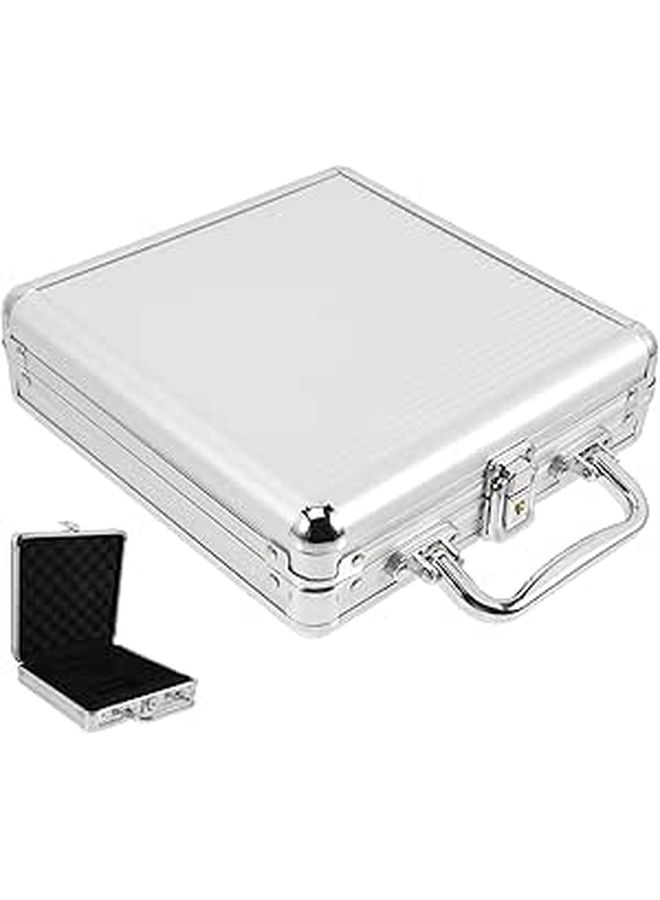 Large Capacity Poker Chip Case With Handle Sturdy Storage Carrier Beige - Image 1