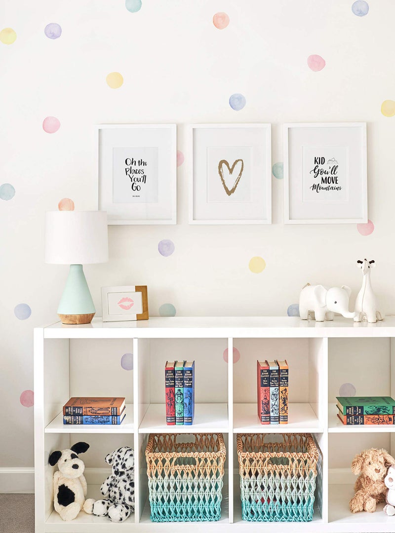 Simple Shapes Watercolor Dots Wall Stickers Pastel