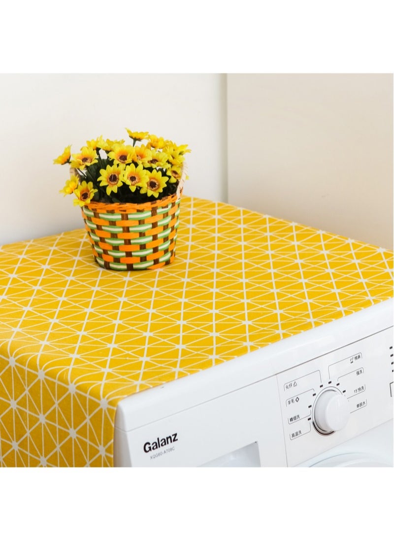 Yellow geometric refrigerator cover cloth single door refrigerator dust cover pastoral double door refrigerator towel drum washing machine cover towel 55*130cm