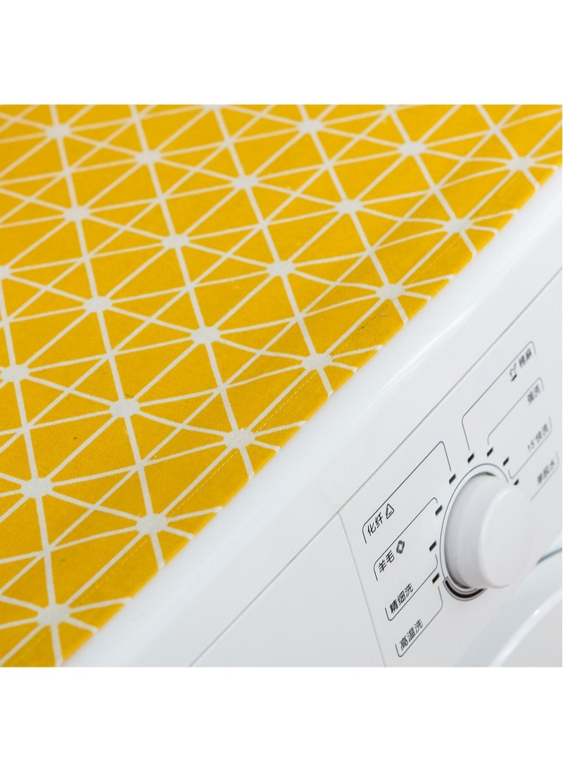 Yellow geometric refrigerator cover cloth single door refrigerator dust cover pastoral double door refrigerator towel drum washing machine cover towel 55*130cm