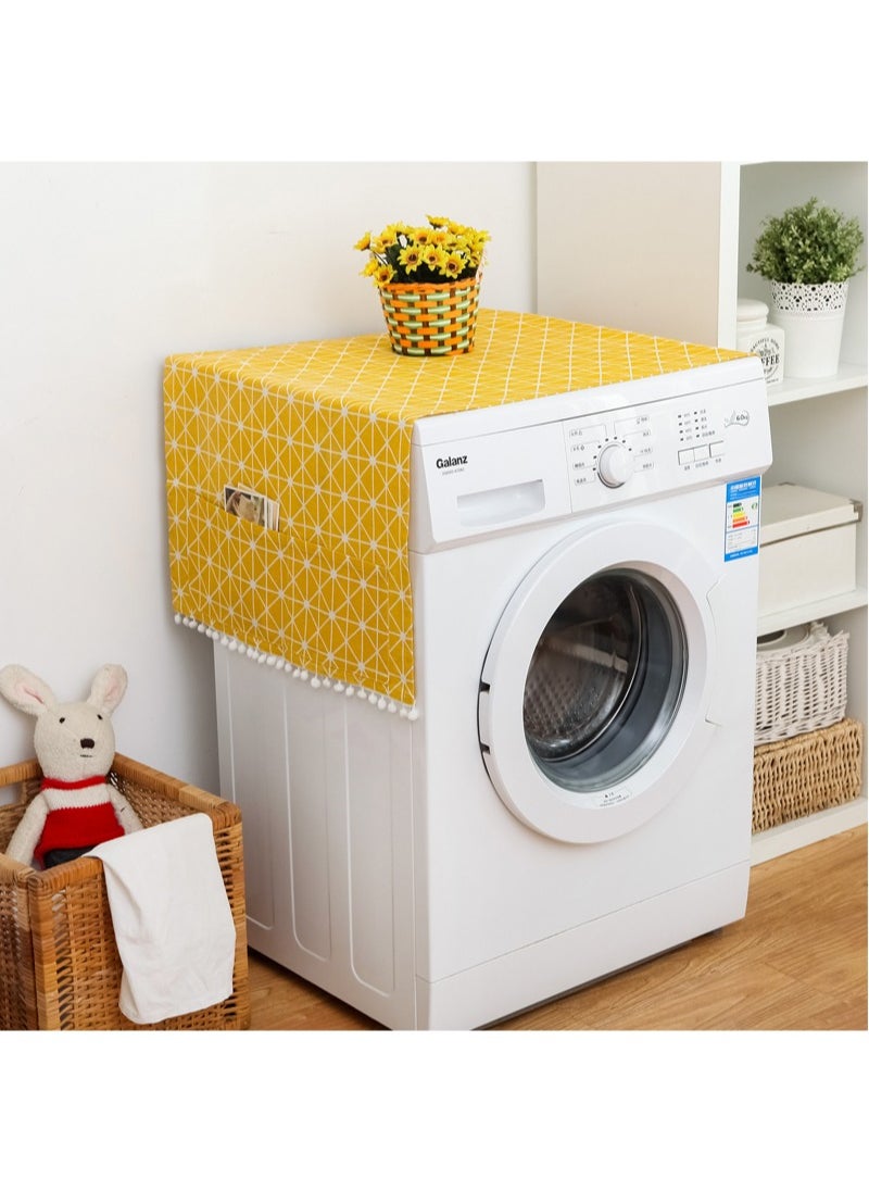 Yellow geometric refrigerator cover cloth single door refrigerator dust cover pastoral double door refrigerator towel drum washing machine cover towel 55*130cm