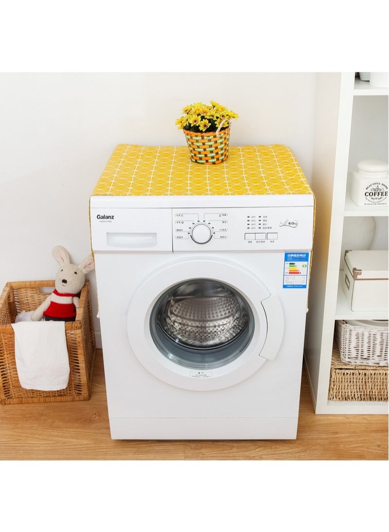 Yellow geometric refrigerator cover cloth single door refrigerator dust cover pastoral double door refrigerator towel drum washing machine cover towel 55*130cm