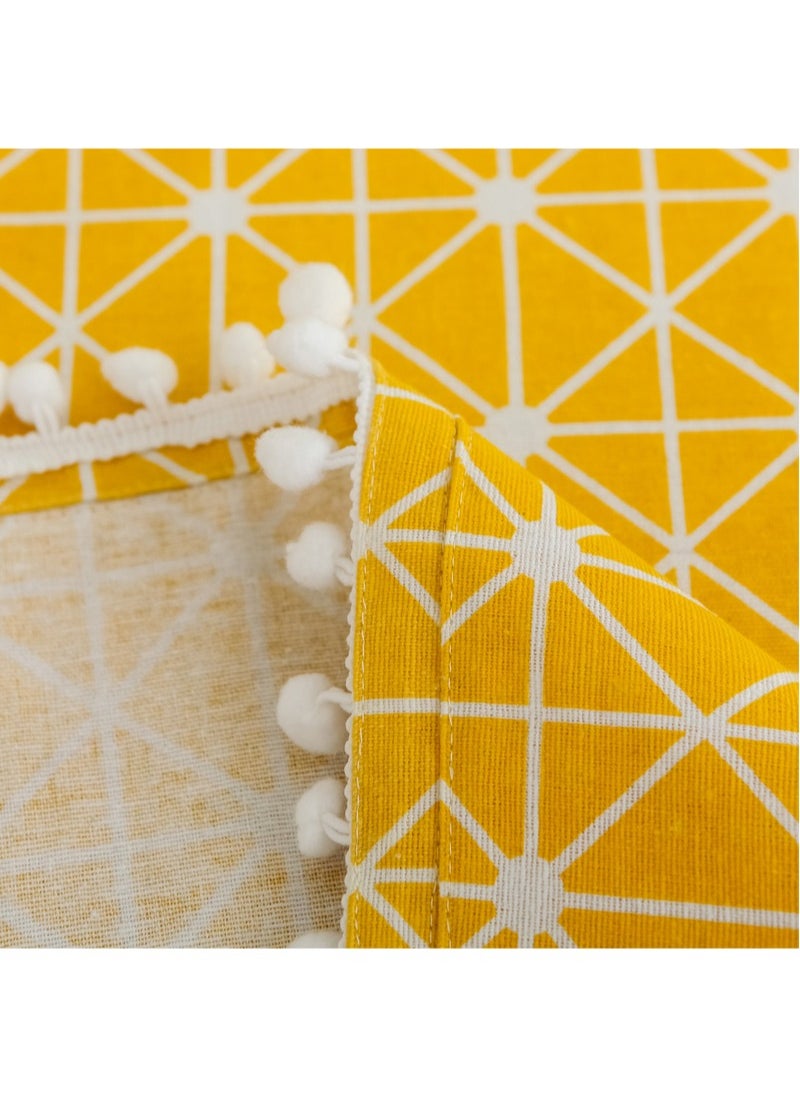 Yellow geometric refrigerator cover cloth single door refrigerator dust cover pastoral double door refrigerator towel drum washing machine cover towel 55*130cm