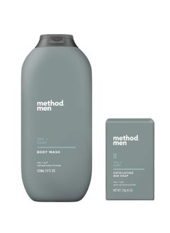 Method Method Men's - Sea + Surf Body Wash 18 Ounce & Sea + Surf Exfoliating Bar Soap, 6 oz - Set of 2  - Image 1