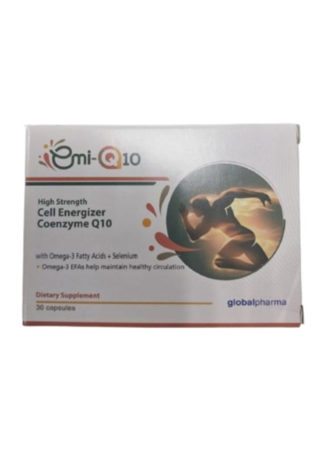EMI Coenzyme Q-10 Capsules Heart Health Energy Support Antioxidant Supplement 30 Capsules