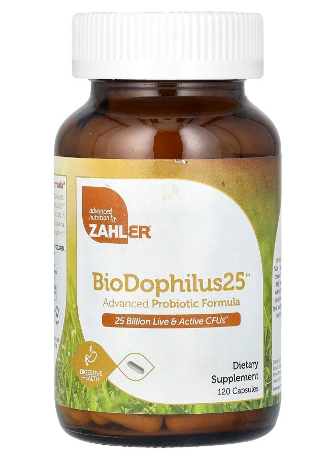 Zahler BioDophilus25 Advanced Probiotic Formula 25 Billion CFU 120 Capsules 