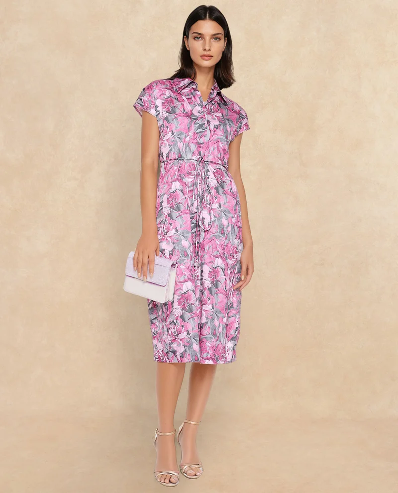 Rareism Women's Floral Printed Shirt Dress