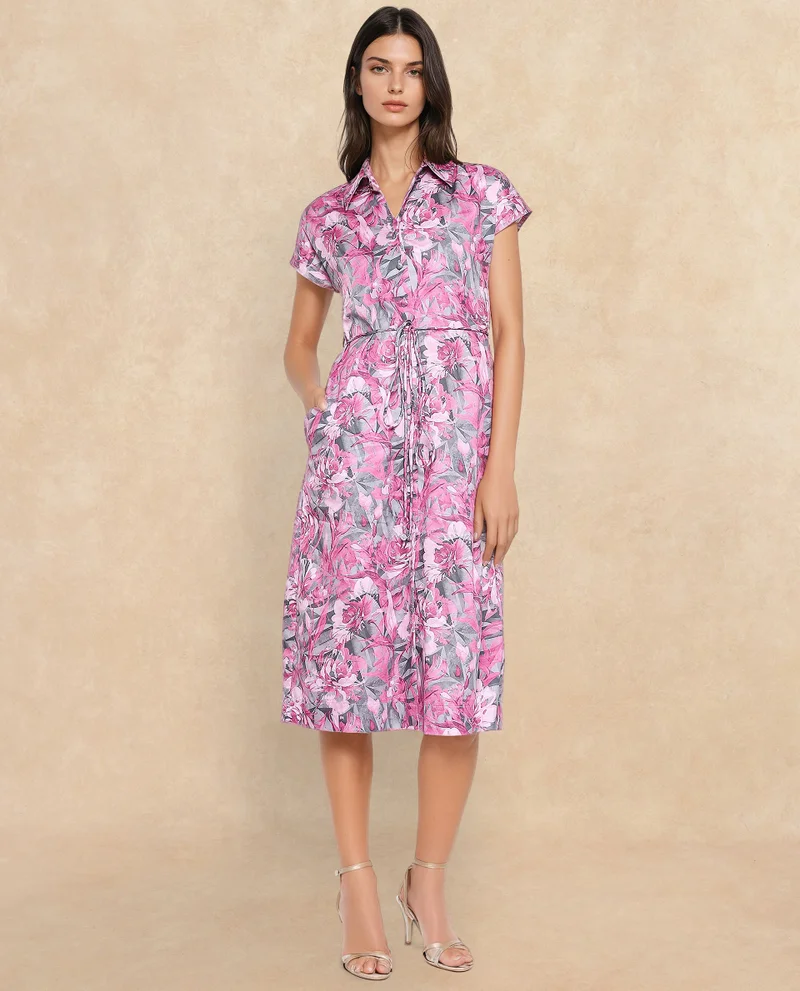 ريريزم Women's Floral Printed Shirt Dress