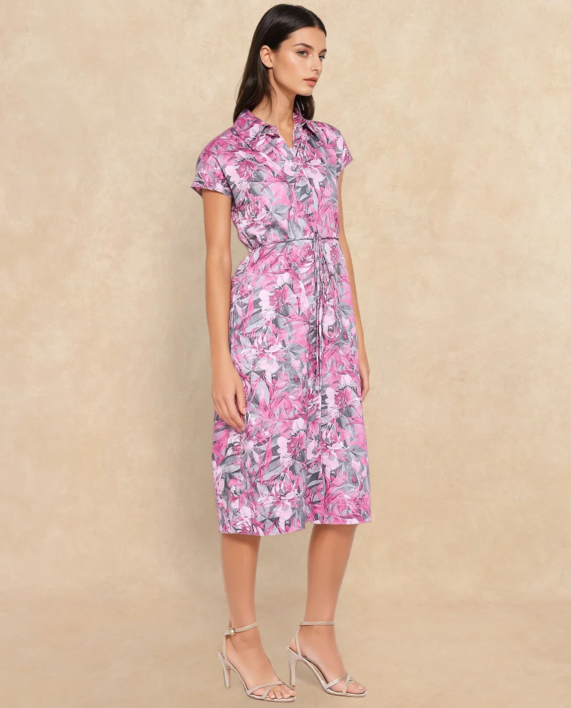 Rareism Women's Floral Printed Shirt Dress