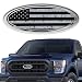 Hirificing Tailgate Emblem for Ford F150 F250 F350 Gray American Flag 9 Inch Front Grill Emblem for Ford Emblem Aluminum Oval Overlay Front Grill Rear Tailgate American Flag Decal BadgeGray - Image 2