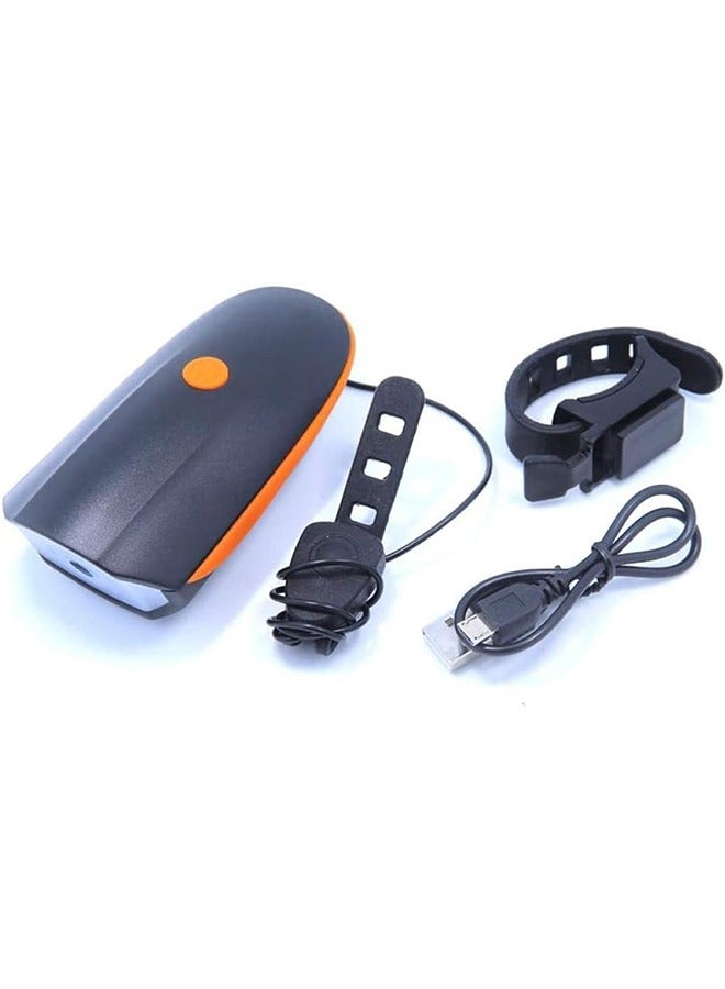 Generic USB Rechargeable Bicycle Lights Bike Lights Night Cycling Electric Horn With Handlebar Flashlight  - Image 1