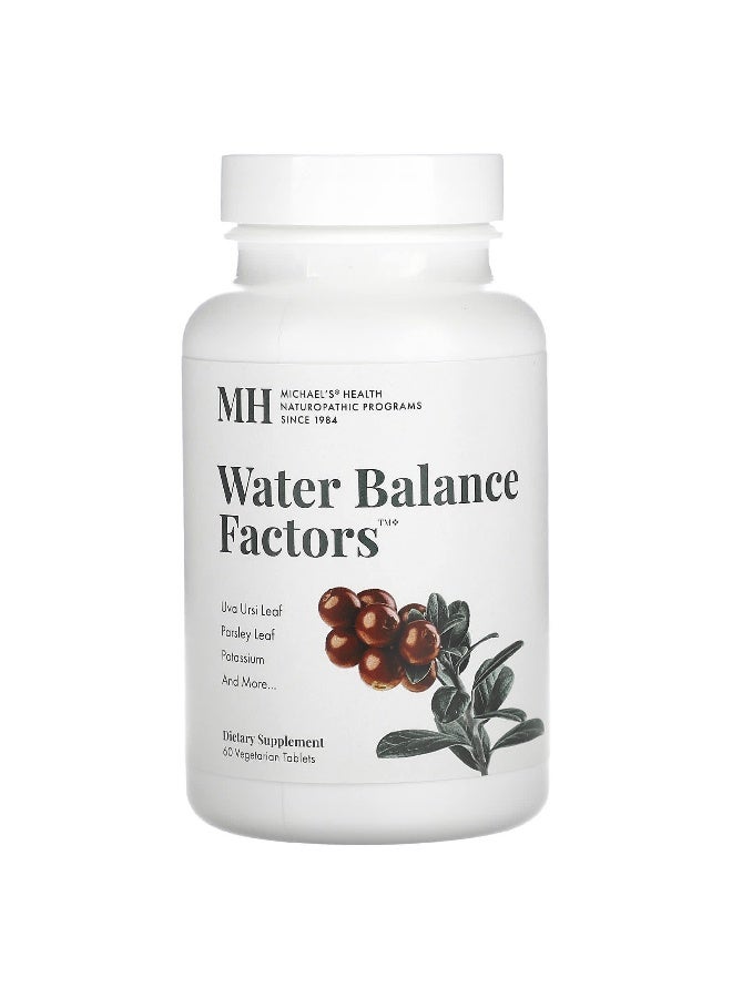Michael's Naturopathic Michael's Naturopathic, Water Balance Factors, 60 Vegetarian Tablets - Image 1