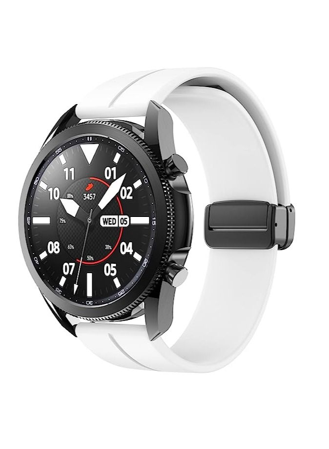 20mm Silicone Strap With Magnetic Folding Buckle For Oraimo Tempo S2 OSW-11N- Smart Watch - White  - Image 3