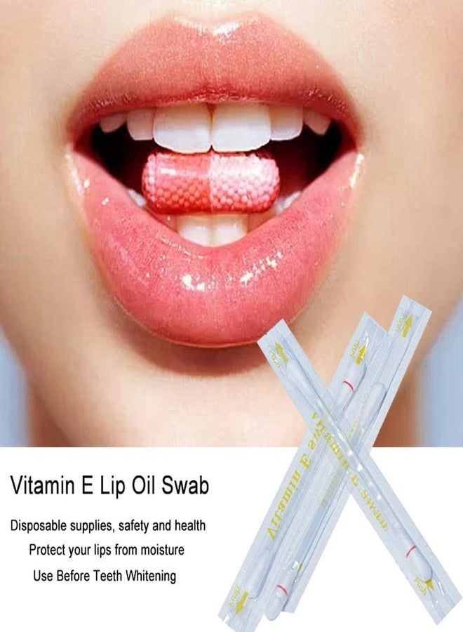 FUREIN SMILE 100 قطعة من عصا فيتامين E، مسحة قابلة للتخلص منها مع زيت الشفاه VE، مع علبة تخزين مجانية، لتبييض الأسنان، وترطيب الشفاه ومضاد للحساسية للثة - Image 3