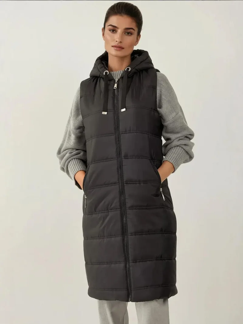 بيغ دارت سترة طويلة بغطاء رأس بسحاب