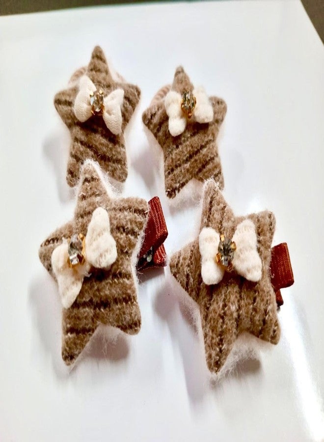 Plenteous مجموعة كبيرة من مشابك الشعر (قطعتان) وربطات الشعر المطاطية (قطعتان) للفتيات والسيدات - مشابك جانبية صغيرة للشعر القصير والخفيف والناعم متعدد الألوان (نجمة) - Image 3