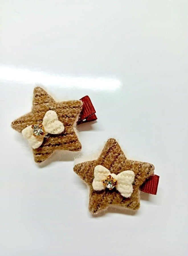 Plenteous مجموعة كبيرة من مشابك الشعر (قطعتان) وربطات الشعر المطاطية (قطعتان) للفتيات والسيدات - مشابك جانبية صغيرة للشعر القصير والخفيف والناعم متعدد الألوان (نجمة) - Image 5