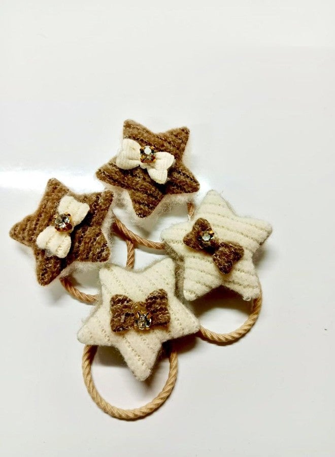 Plenteous مجموعة كبيرة من مشابك الشعر (قطعتان) وربطات الشعر المطاطية (قطعتان) للفتيات والسيدات - مشابك جانبية صغيرة للشعر القصير والخفيف والناعم متعدد الألوان (نجمة) - Image 2