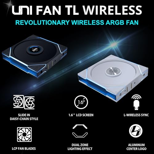 LIAN LI مروحة Lian Li UNI Fan TL Wireless 140-حزمة فردية - إشارة لاسلكية 2.4 جيجاهرتز مروحة ARGB 140MM - مرآة لانهائية - سلسلة متصلة - تأثيرات إضاءة قابلة للتخصيص - وحدة تحكم غير مدرجة ومطلوبة - سوداء (14TL1W1B) - Image 4
