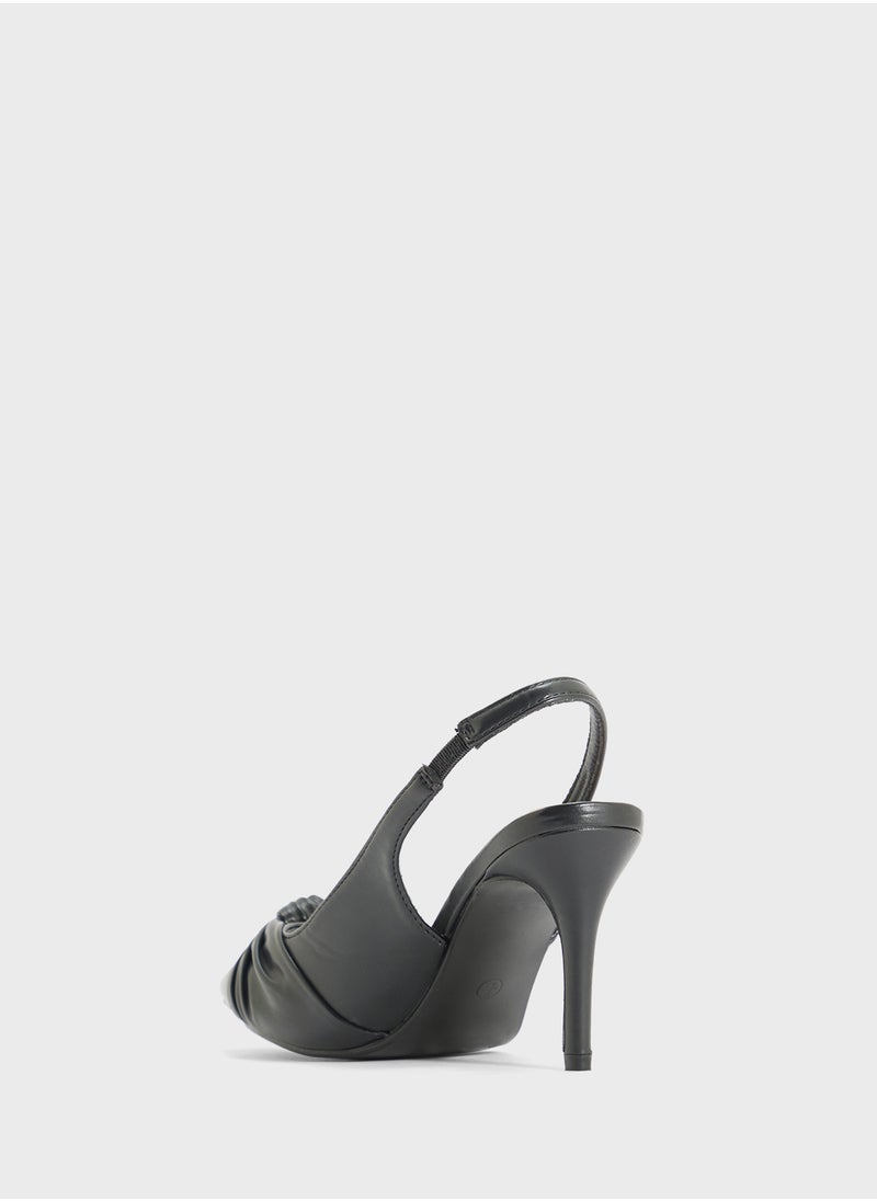 Anne Michelle Sling-Back Pump With Knot Detail  - Image 2