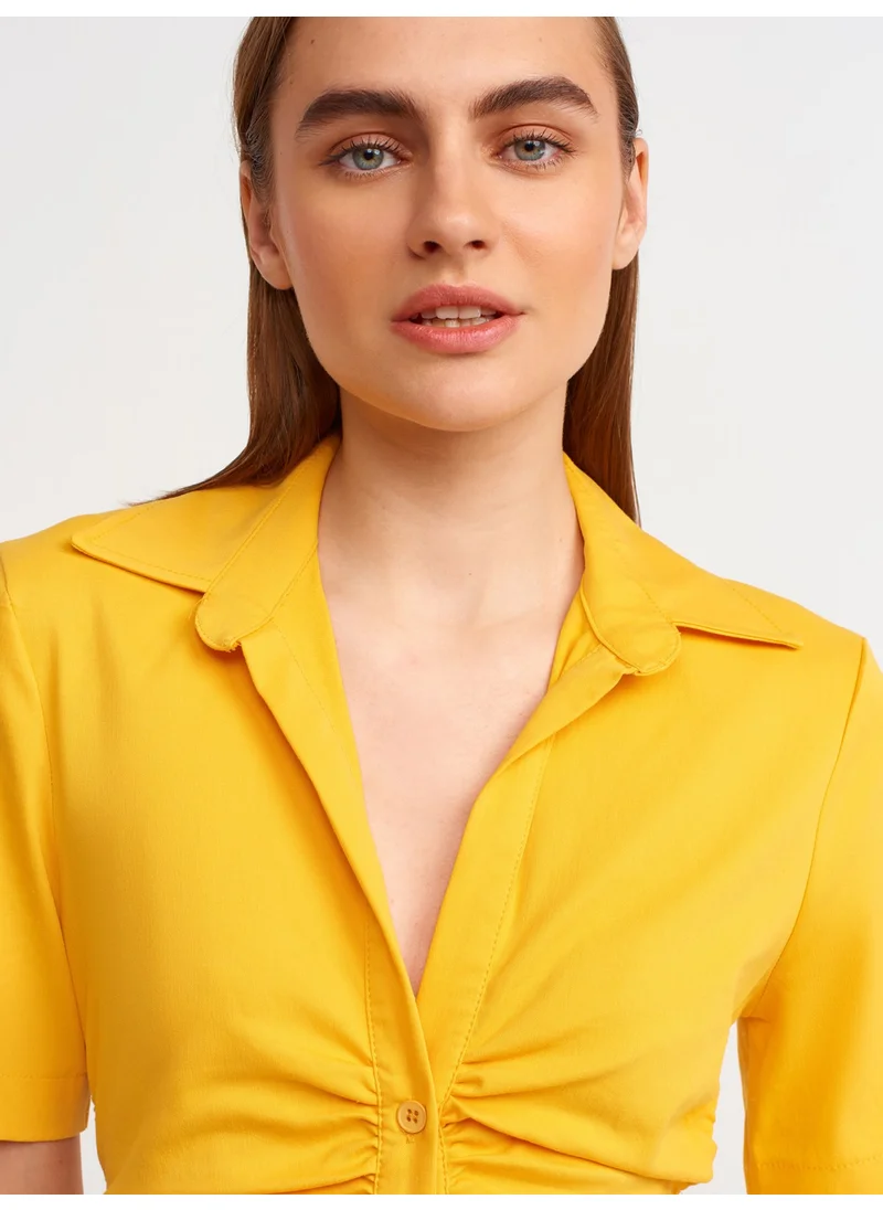 ديلفين 90340 Back Detailed Mini Dress-Orange