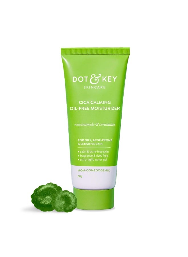 Dot & Key Niacinamide + CICA (Centella) Oil Free Moisturizer | Lightweight Face Cream for Oily, Sensitive & Acne Prone Skin | Fades Dark Spots, Blemishes & Soothes Redness | 50g Tube - Image 1