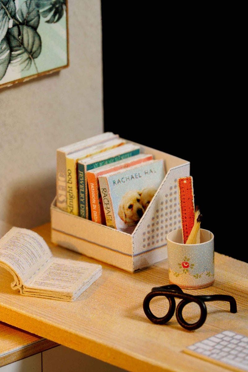 CUTEROOM DIY Doll Room Miniature Furniture Wooden House Kit - Wooden Dolls House Kit with Dust Cover & LED Light and Accessories - QT Series Dollhouse - Image 4