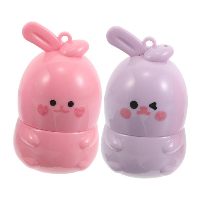 Didiseaon 2pcs Moisturizing Lipstick Cute Rabbit Shape Changing Lip Balm for Women Nourishing Lip Care - Image 1